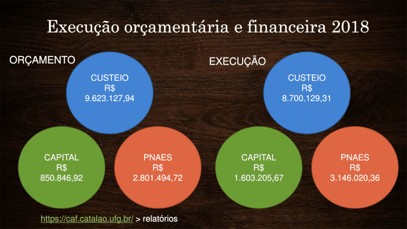 Segundo slide: Valores orçados e executados