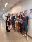 Professores do CLA, a artista Eliana Veloso e a vice-diretora da FCT/UFG, Gradisca Werneck, na exposição Cerrado Gravado