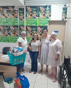 Brinquedos doados pela rede Solidariedade FCT entregues ao Centro de Imunização de Aparecida de Goiânia.