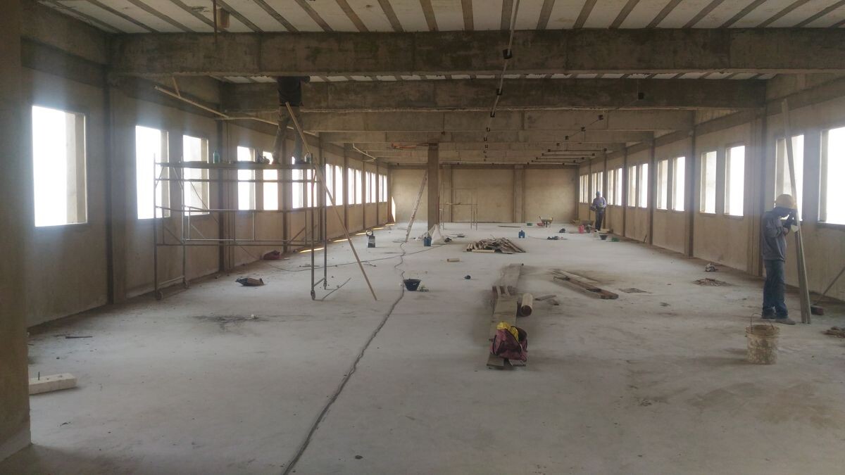 Interior em obra, ago. 2017.