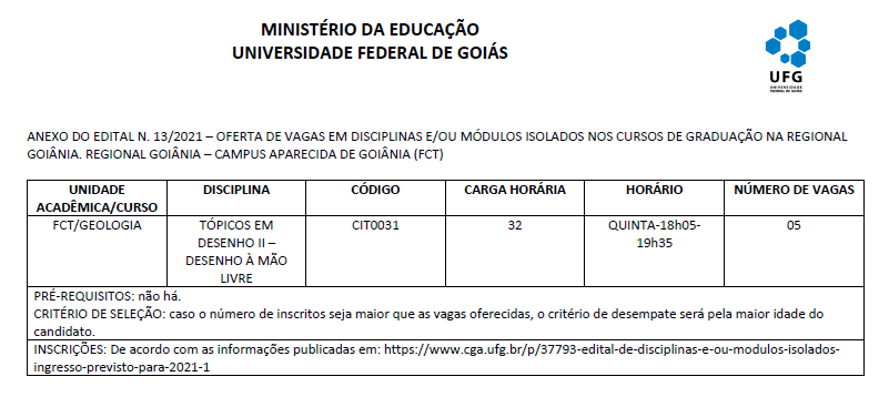 Vagas em Disciplina