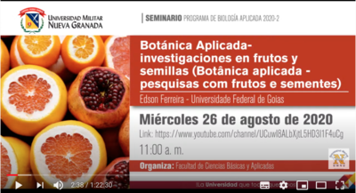 Extensão - Palestra de Botánica Aplicada - frutos y semillas Extensão - Palestra de Botánica Aplicada - frutos y semillas