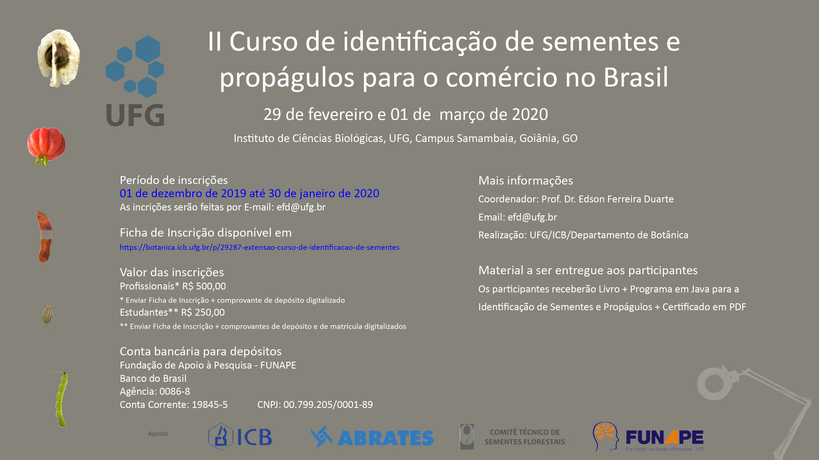 Extensão - Cartaz - Curso de identificação de Sementes e Propágulos - 2020