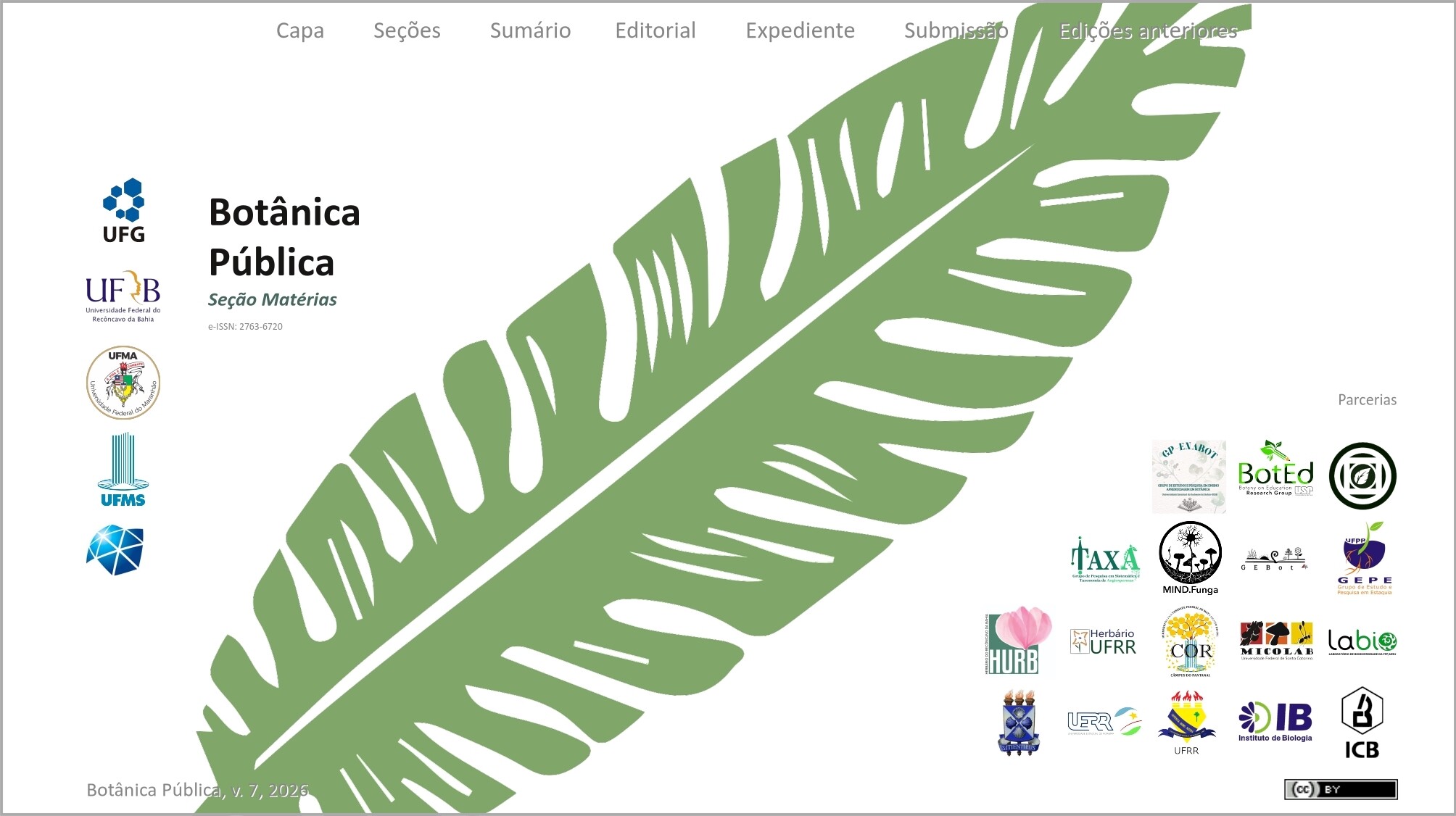 Capa - Revista Botanica Publica - Secao Materias - v7 2026