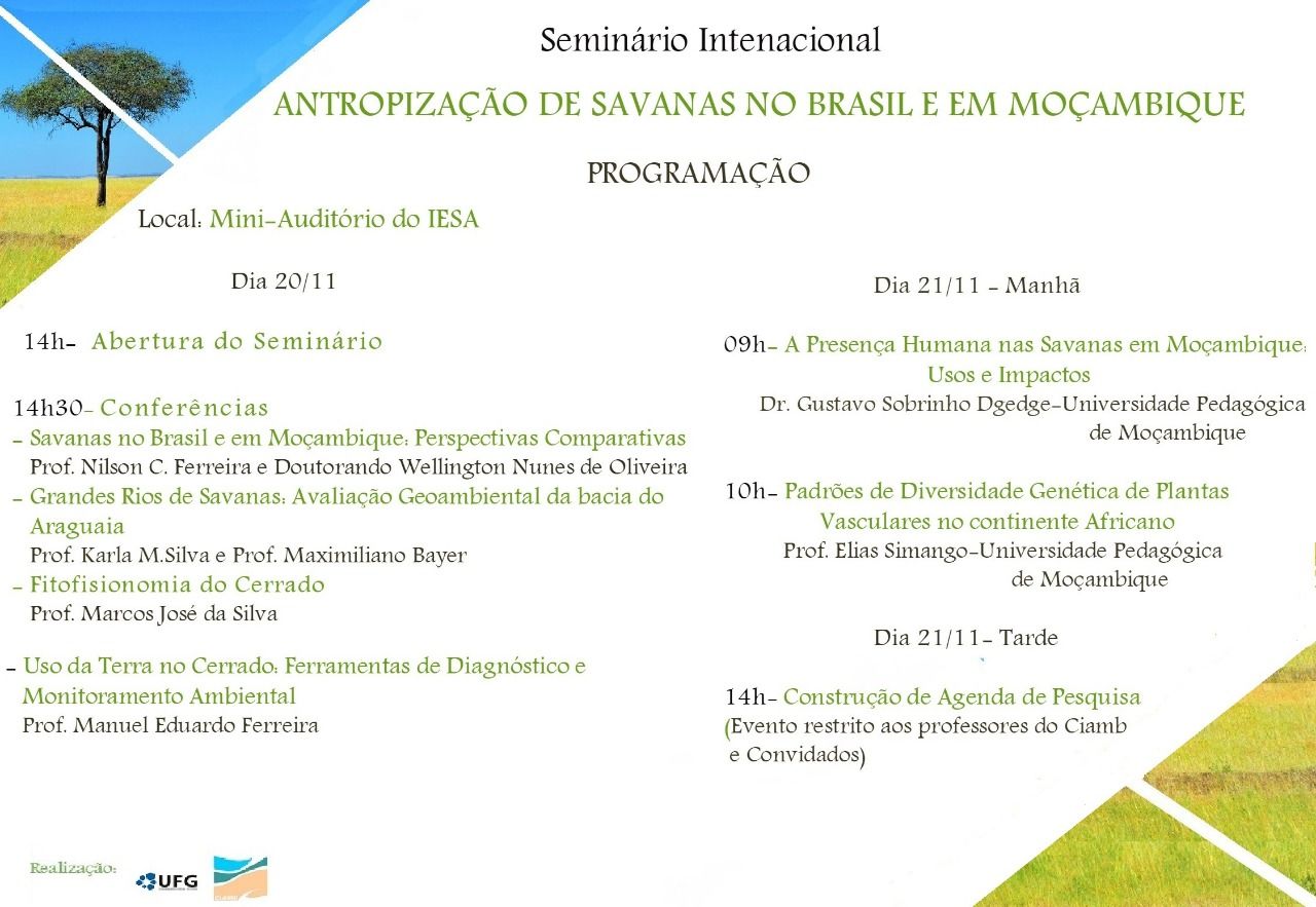 Seminario Internacional Antropizacao Savanas BR e Angola