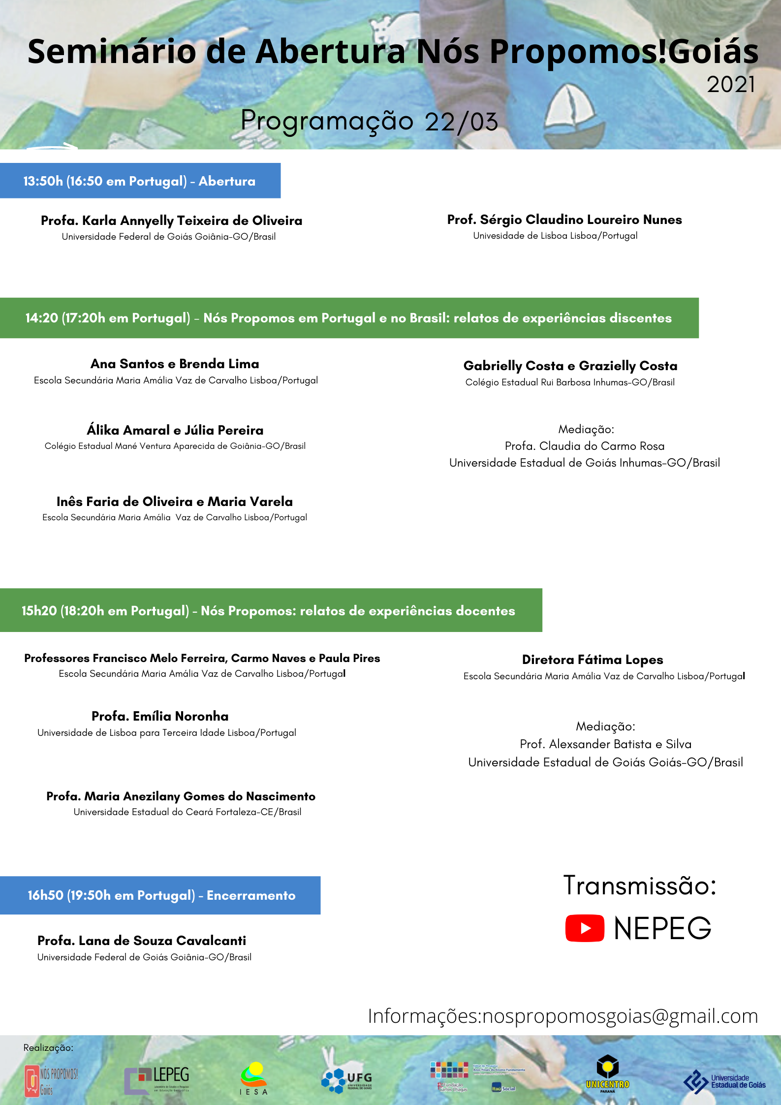 Programação evento Nós Propomos Março 2021