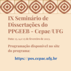 IX Seminário de Dissertações do PPGEEB