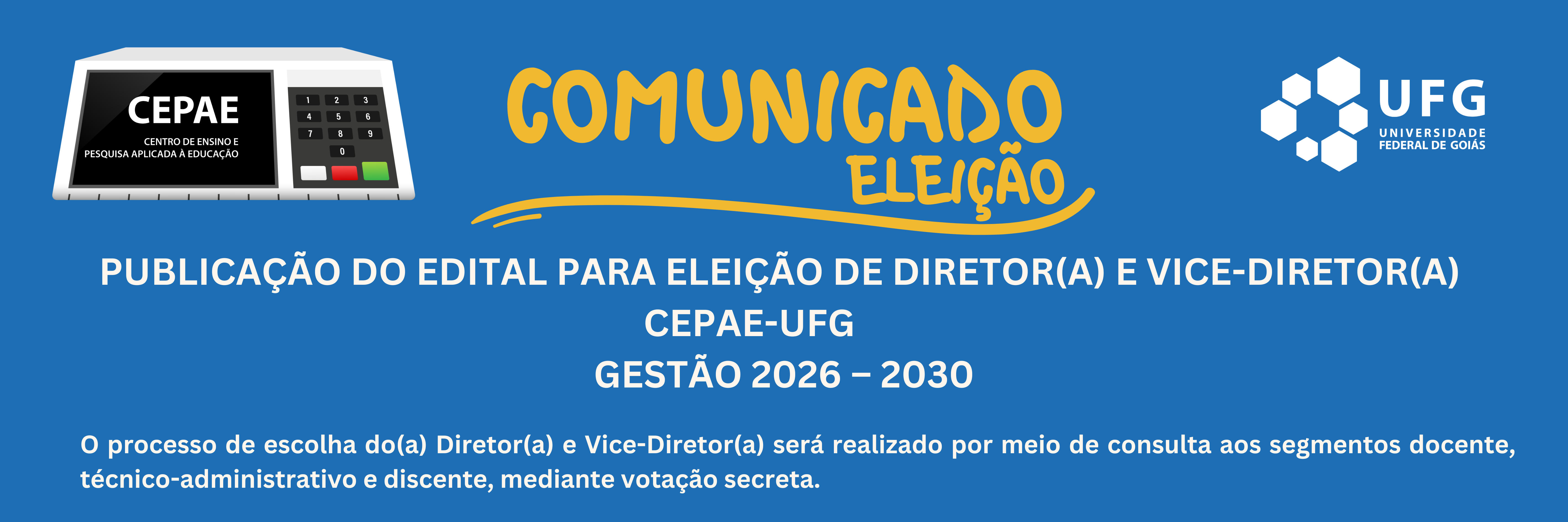 Edital eleição CEPAE 2026 banner