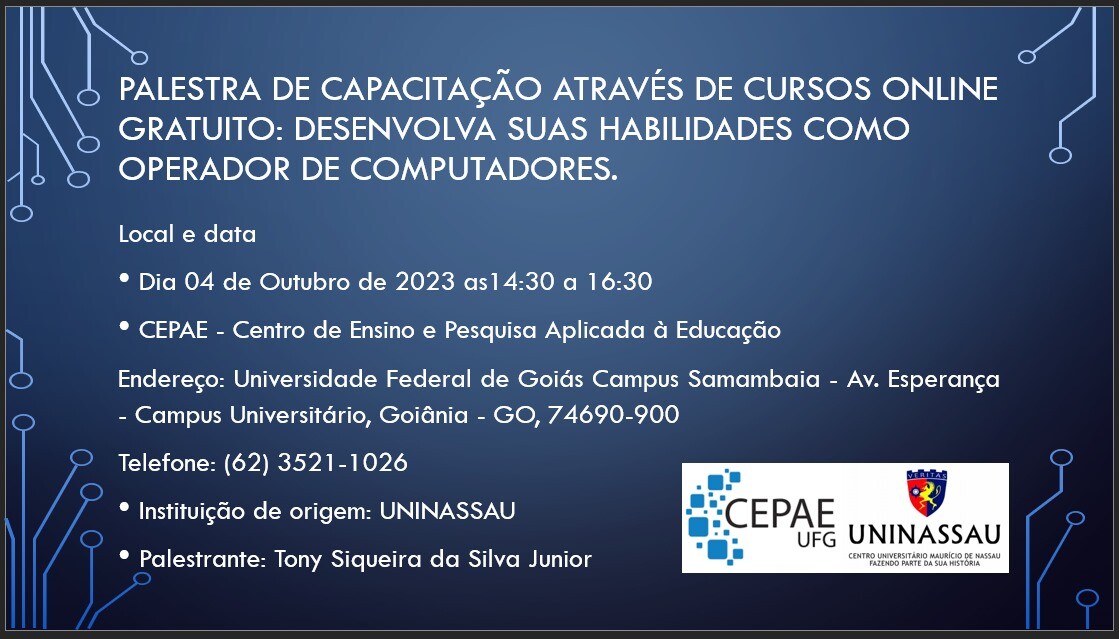 palestra da programação
