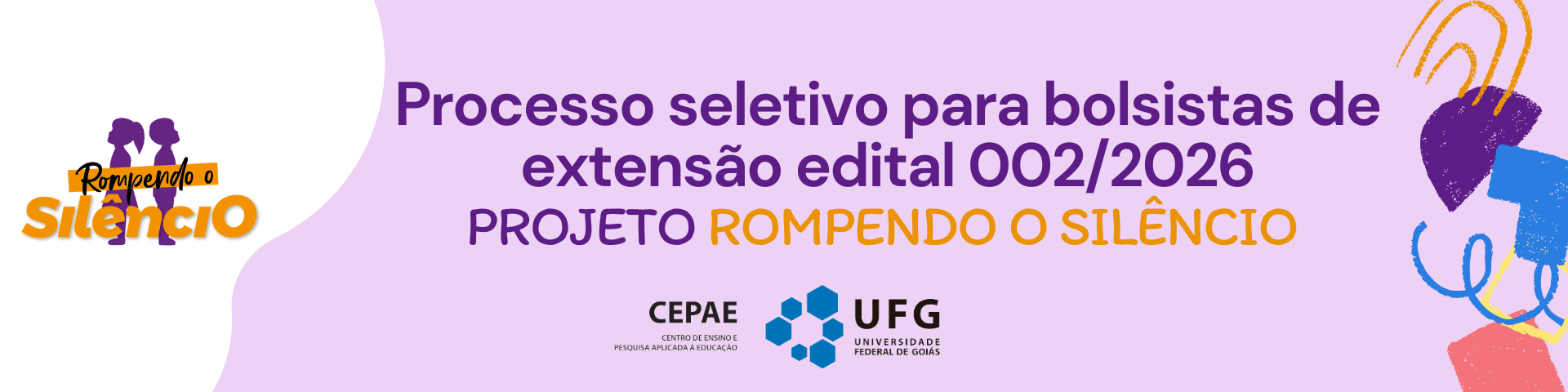 seleção bolsista Projeto Rompendo o Silêncio (banner)
