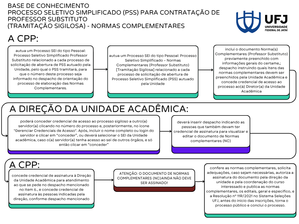 BASE DE CONHECIMENTOPROCESSO SELETIVO SIMPLIFICADO (PSS) PARA CONTRATAÇÃO DE PROFESSOR SUBSTITUTO(TRAMITAÇÃO SIGILOSA) - NORMAS COMPLEMENTARES