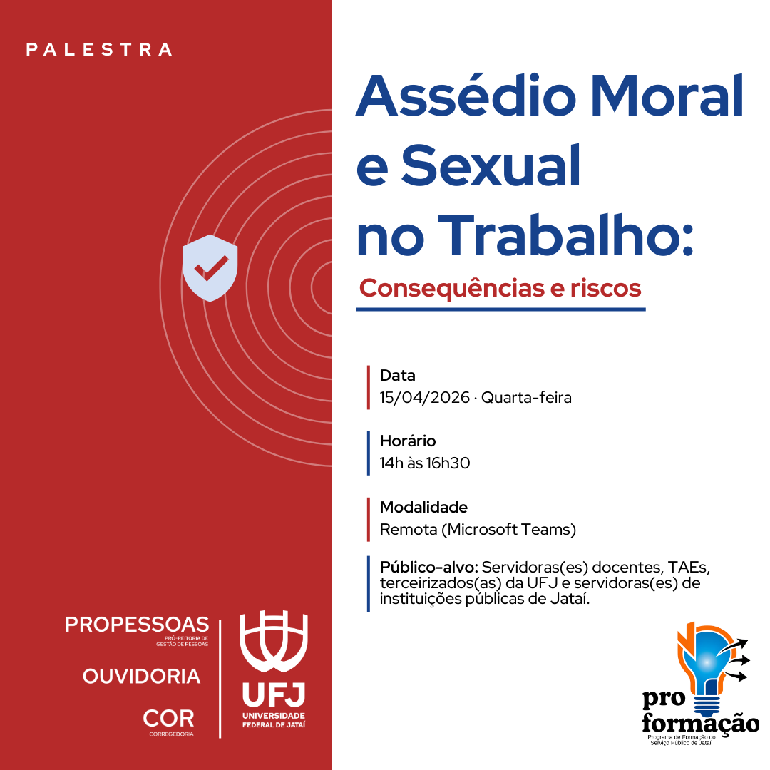 (Folder) Palestra: Assédio Moral e Sexual no Trabalho: Consequências e riscos