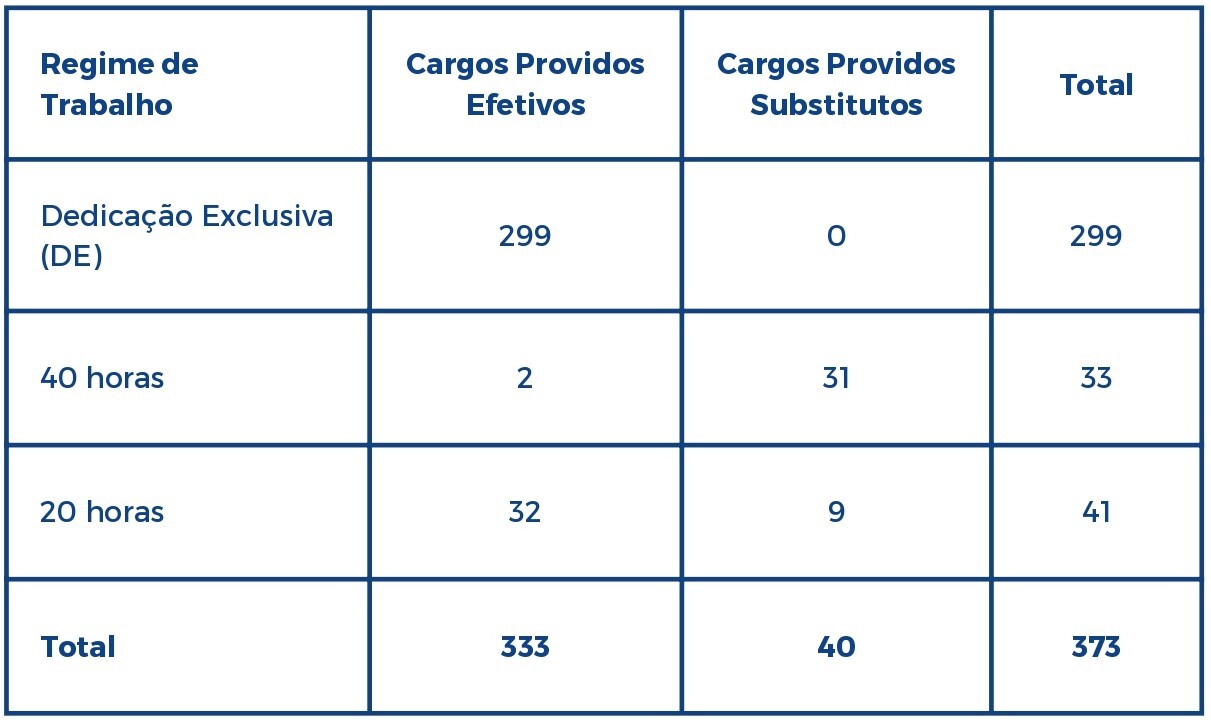 Quantitativo dos docentes (Dados PDI 2024)