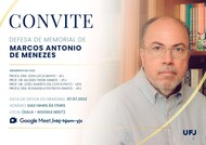 Convite - Defesa de Memorial Acadêmico do prof. Marcos A. de Menezes