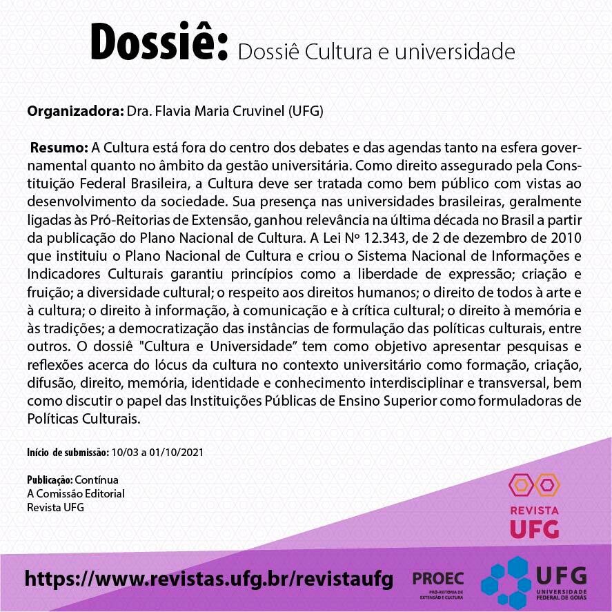 Dossiê Cultura e Universidade - apresentação