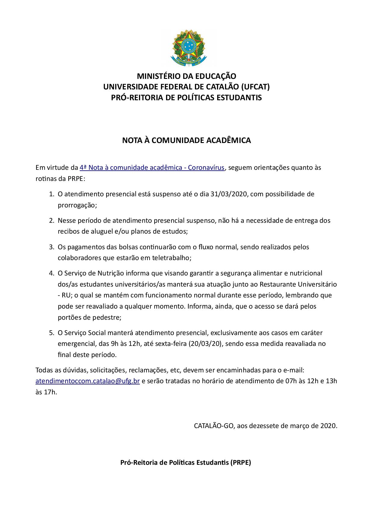 1ª Nota PRPE 2020