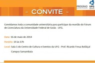 Convite reunião fórum de licenciatura 16 de maio 2014