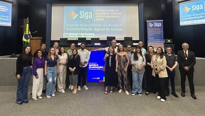 Os servidores Paulo Oliveira e Margarete Sotero estiveram presentes no  VIII Encontro Técnico de Integrantes do Siga