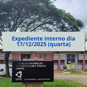 Foto da fachada do CIDARQ com faixa informando o expediente interno no dia 17/12/2025