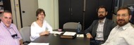 Professor Júlio Sánches Gómez (Universidade de Salamanca), Marlon Salomon e Alberto Baena Zapatero (Programa de Pós-Graduação em História).