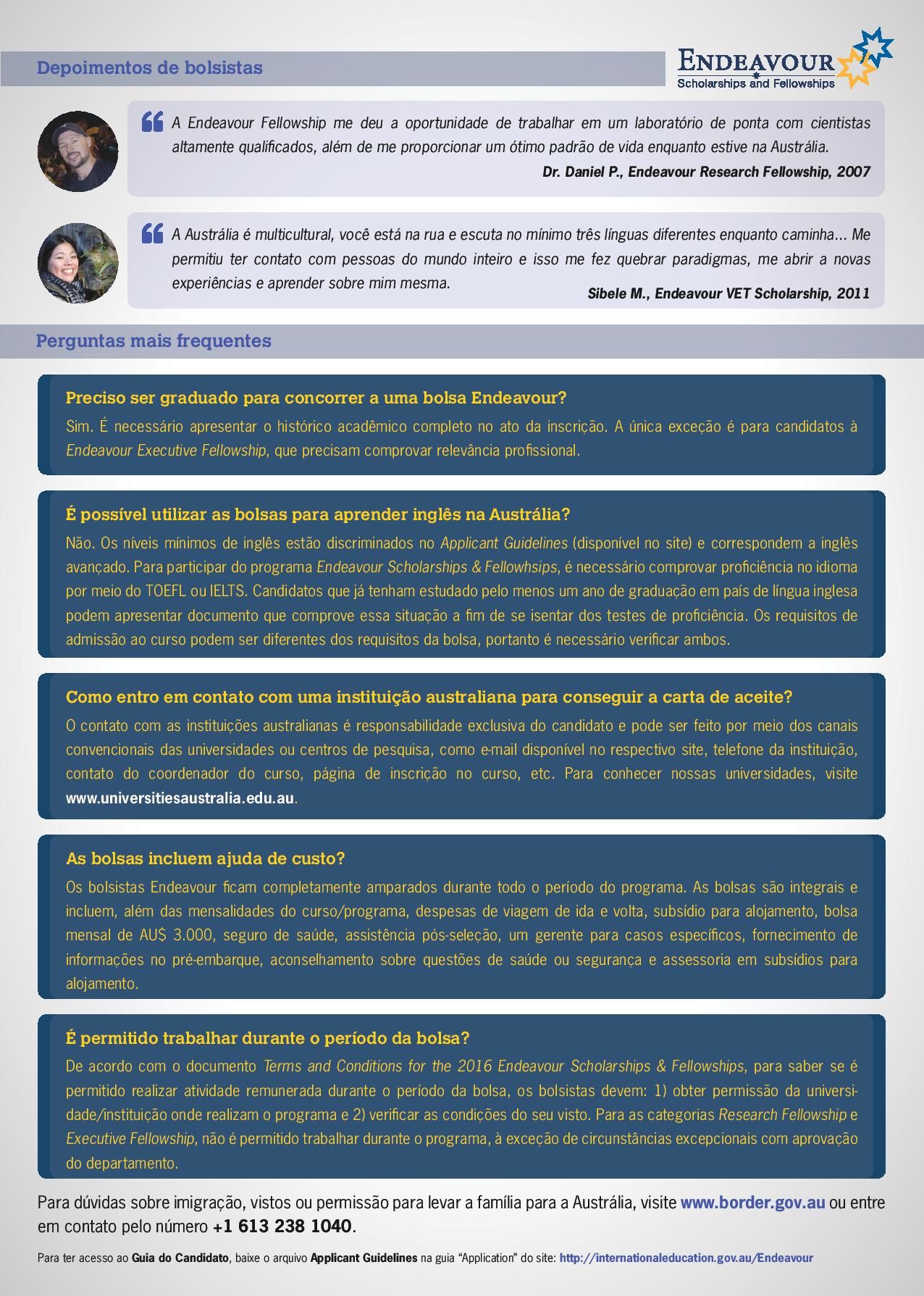 Endeavour Scholarships and Fellowships - Bolsa para Autrália