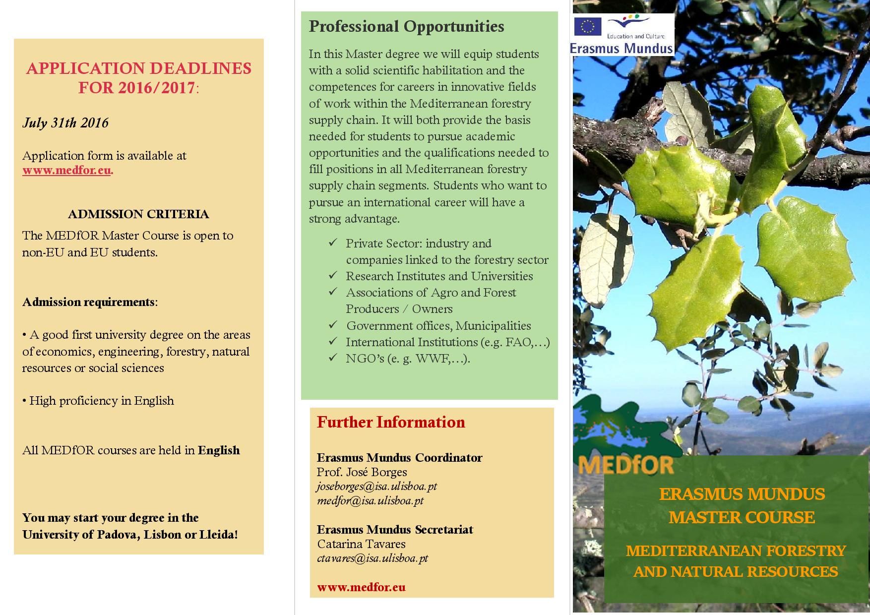 MEDITERRANEAN FORESTRY AND NATURAL RESOURCES MANAGEMENT MASTER.