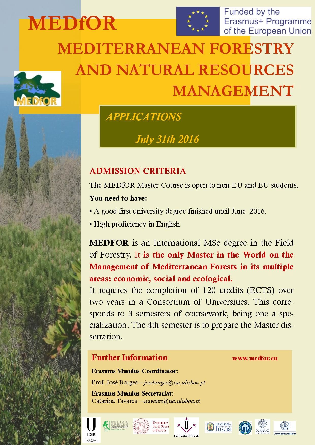 MEDITERRANEAN FORESTRY AND NATURAL RESOURCES MANAGEMENT MASTER.