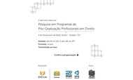 II Seminário Nacional - Pesquisa em Programas de Pós-Graduação Profissionais em Direito