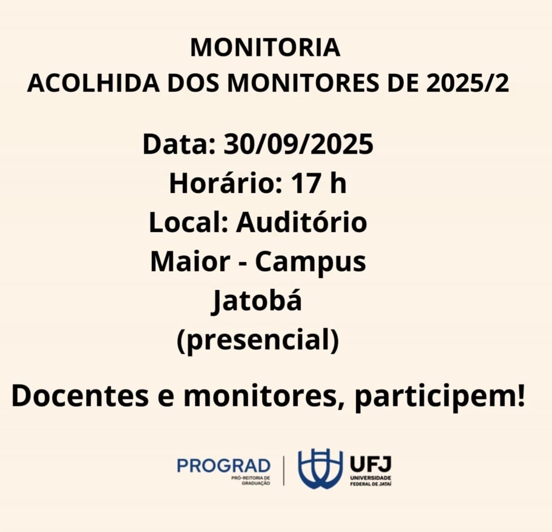Acolhida da Monitoria UFJ