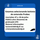 NOTÍCIA ICB bolsista extensão probec 2025.2