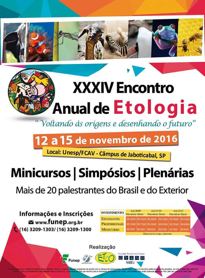 Cartaz XXXIV Encontro Anual de Etologia