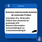 NOTÍCIA ICB bolsista extensão probec 2025.2