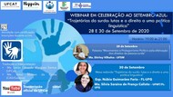 #Paracegover Uma imagem retangular de fundo cor azul com marcas de mãos cheias de tintas gravadas nesse fundo, contendo os símbolos da UFCAT, Neppein, Núcleo de Acessibilidade da UFCAT, Instituto Federal Goiano e Universidade Estadual de Goiás, campus Sudeste - Pires do Rio. Todos na respectiva ordem da esquerda superior para a direita. 
Título no canto superior direito: WEBINAR EM CELEBRAÇÃO AO SETEMBRO AZUL:
“Trajetórias do surdo: lutas e o direito a uma política linguística”
Data: 28 E 30 de Setembro de 2020
Horário: 19:00 às 21:00. 
Atividade com certificação. Inscrições durante a live. 
No canto médio esquerdo da imagem, possui o símbolo da Libras, contendo duas mãos abertas, encostando o polegar direito na palma da mão esquerda, e ao final das mãos três listras curvadas, formando sinal de movimentação das mãos. 
Abaixo do símbolo possui o seguinte texto: Tradução e Interpretação: Me. Lucas Eduardo Marques Santos (UFCat) e Artur Moraes da Costa
No canto inferior esquerdo, o símbolo da live no Youtube, afirmando que será transmitido no canal oficial da UFCat.  
No canto superior direito há a programação do evento e a imagem do rosto de cada palestrante: 
28 de setembro - Palestra "Movimentos e Protagonismo Político pela efetivação dos direitos da pessoa surda".  Ma. Shirley Vilhalva - UFSM, mulher de cabelos grisalhos, de óculos e sorrindo. Blusa cor branca. 
30 de setembro - Mesa redonda “Trajetórias do surdo: lutas e o direito a uma política linguística”
Convidadas: Esp. Núbia Guimarães Faria – UFG, mulher de cabelos escuros, sorrindo com os lábios de batom cor vermelha e blusa cor bege.
Ma. Silvia Saraiva de França Calixto  - UFMT, mulher de cabelos escuros também, sorrindo com os lábios de batom cor rosa e blusa azul.