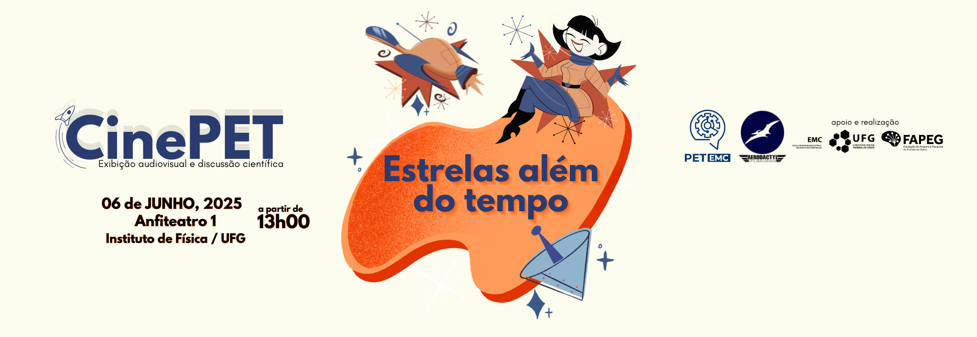 Banner para Notícia - CinePET - Estrelas além do tempo 
