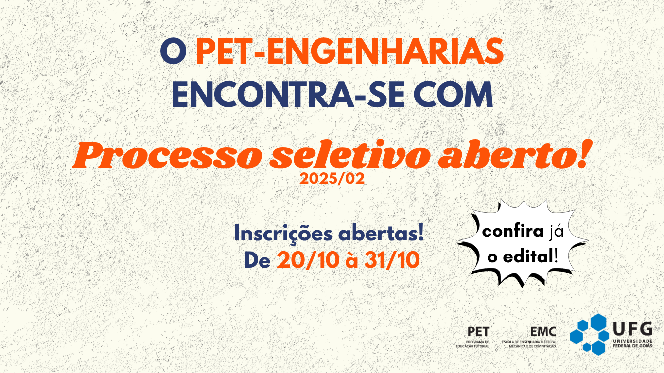 Arte de divulgação PS PET-Engenharias 2025/02
