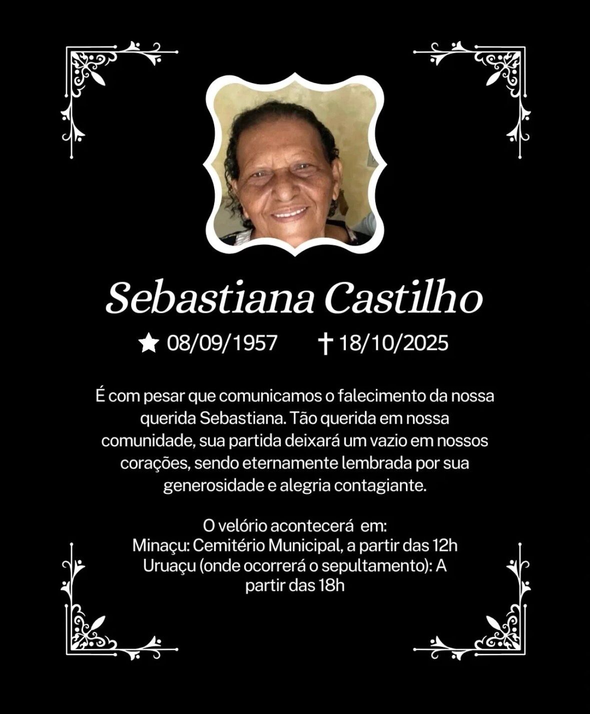 Nota de pesar Rosilene